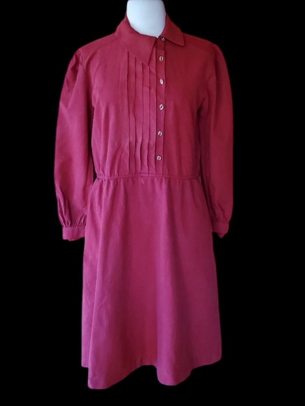1980s Sasson Pintuck Secretary Shirtwaist Dress